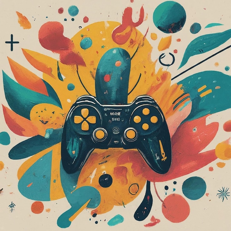 Vector consola de juegos de arcade retro en interiores ilustración