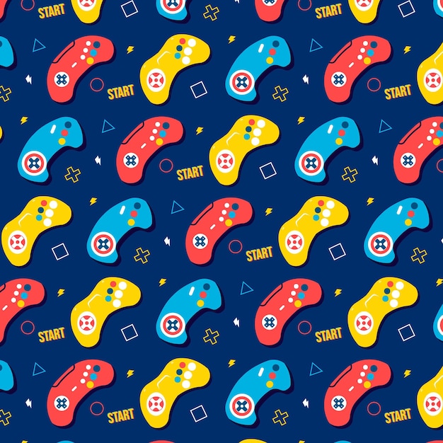 Consola de juegos gamepad textura de patrones sin fisuras