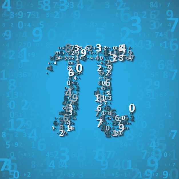 La constante matemática Pi ilustración de muchos dígitos