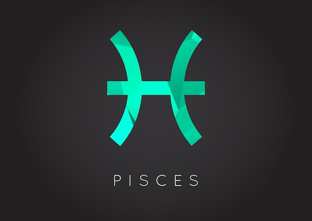 Constelación de Piscis. Icono detallado del zodiaco con estilo. Dibujo de estilo moderno. Ilustración de vector.