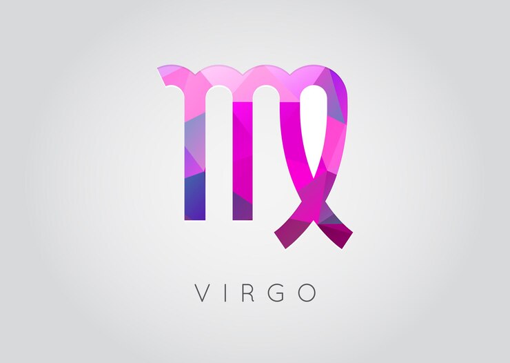 Vector constelación de virgo. icono de zodiaco con estilo detallado. dibujo de estilo moderno. ilustración vectorial.