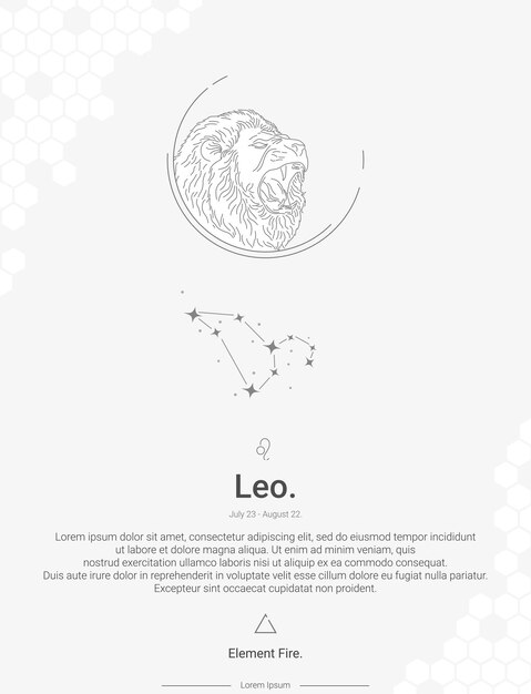 Las constelaciones de los signos del zodiaco Leo ilustración vectorial ideas de decoración de paredes