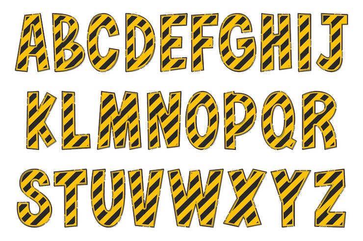 Vector construcción artesanal línea letras color arte creativo diseño tipográfico