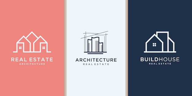 Construcción, constructor, edificio, color dorado, banner y tarjeta de presentación, inspiración para logotipos