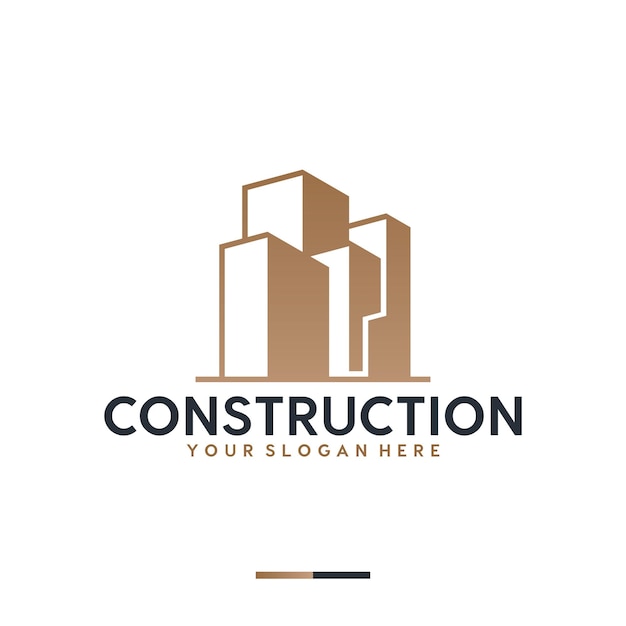 Construcción de edificios, estructura, inspiración para el diseño de logotipos