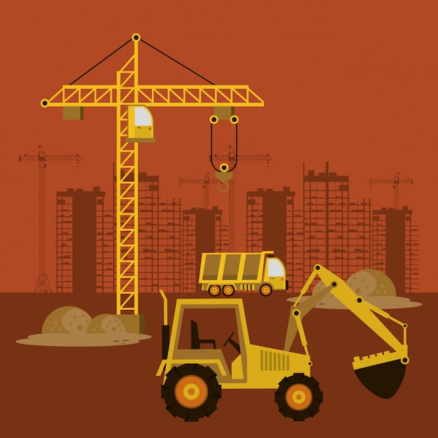 En construcción edificios y maquinaria