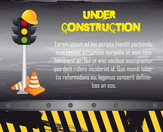 en construcción con elementos de construcción grunge vector