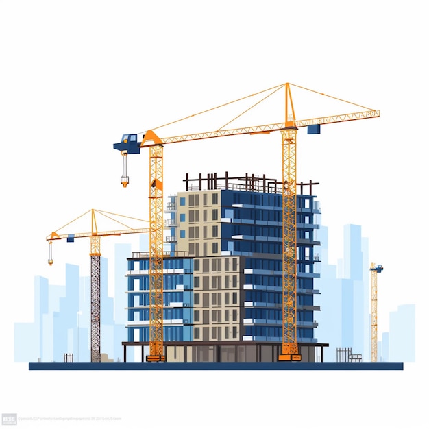 construcción grúa vector industria diseño ingeniería icono equipos constructor casco industria
