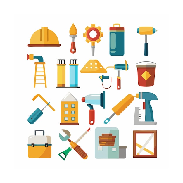 Construcción y herramientas Conjunto de iconos