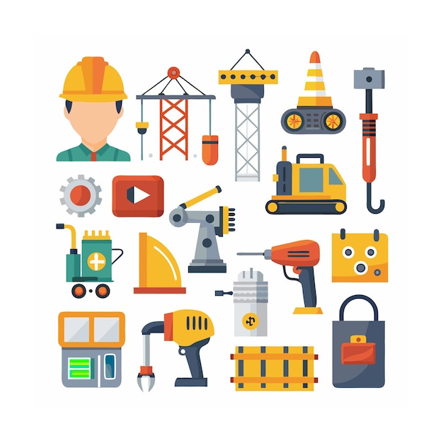 Construcción y herramientas Conjunto de iconos