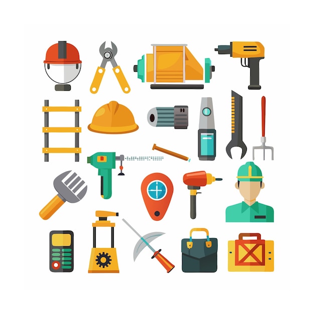 Construcción y herramientas Conjunto de iconos