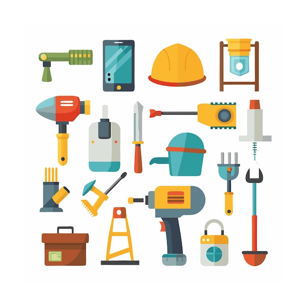 Construcción y herramientas Conjunto de iconos