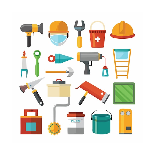 Construcción y herramientas Conjunto de iconos