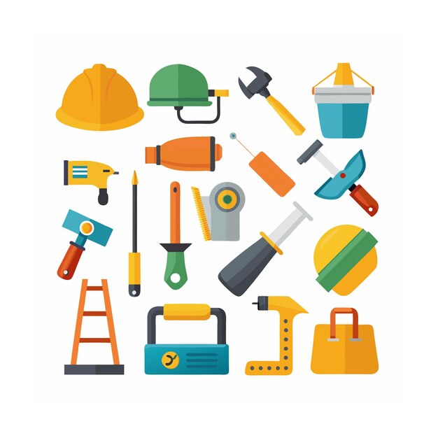 Construcción y herramientas Conjunto de iconos