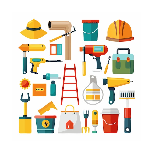Construcción y herramientas Conjunto de iconos