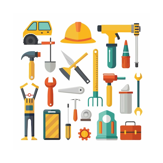 Construcción y herramientas Conjunto de iconos