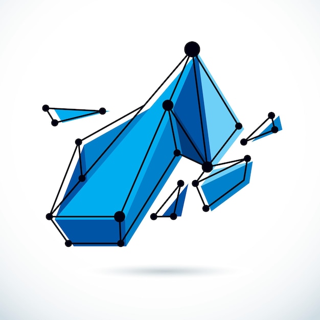 Construcción isométrica abstracta, fondo de vector de baja poli. Ilustración conceptual de tecnología y ciencia.