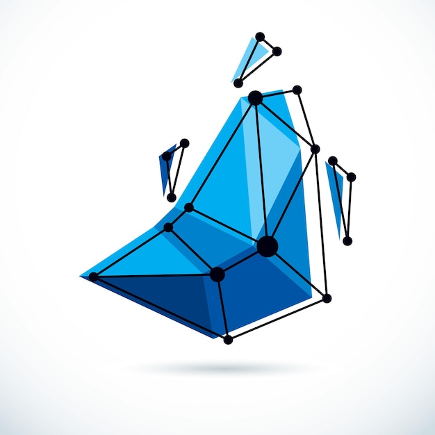 Construcción isométrica abstracta, fondo de vector de baja poli. Ilustración conceptual de tecnología y ciencia.