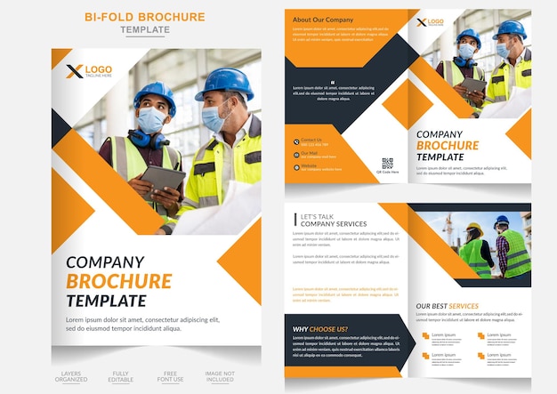 Construcción moderna o diseño de folleto bifold inmobiliario de varias páginas Perfil de empresa inmobiliaria