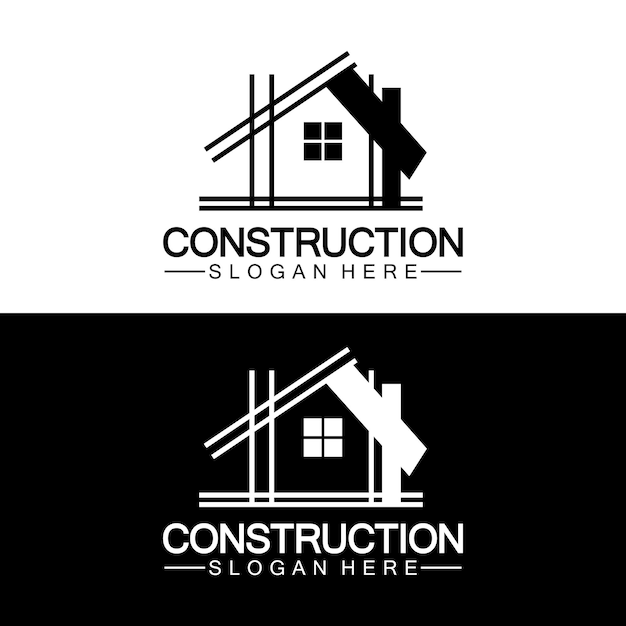Vector construcción reparación de viviendas y diseño de logotipo de concepto de construcción construcción de viviendas plantilla de logotipo de vector de construcción