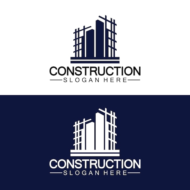 Construcción reparación de viviendas y diseño de logotipo de concepto de construcción construcción de viviendas plantilla de logotipo de vector de construcción