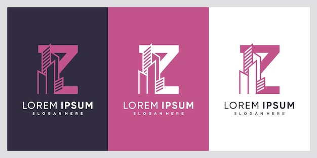 Construcción y último diseño de logotipo Z con concepto creativo.