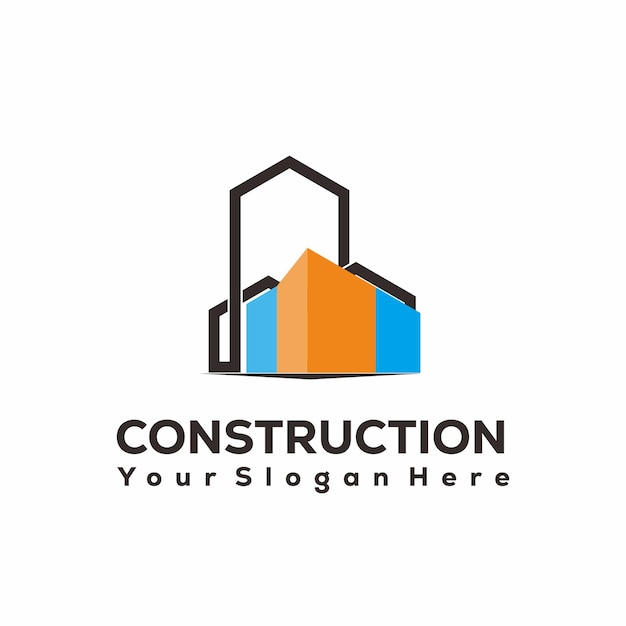 Construction Company Logo for Buildings and Real Estate Development