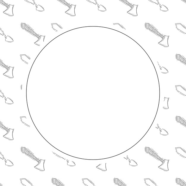 construction frame doodle construction tool circle frame hand drawn construction frame background