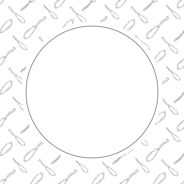 construction frame doodle construction tool circle frame hand drawn construction frame background