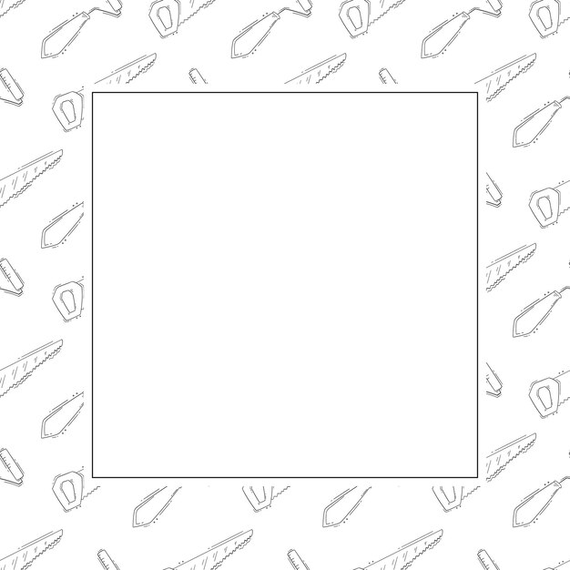 construction frame doodle construction tool square frame hand drawn construction frame background