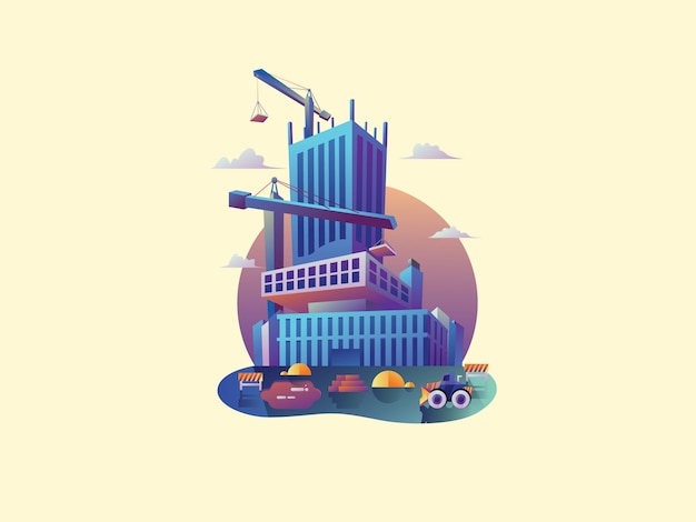 Constructor de apartamentos Web Vector Illustration