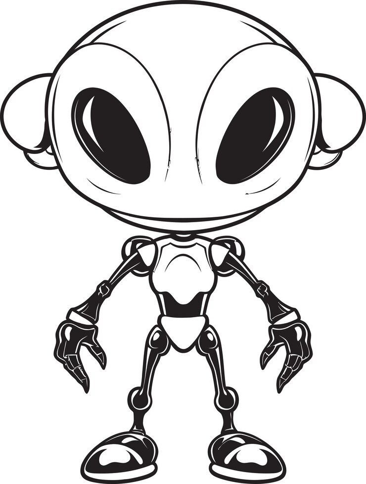 Vector constructor cósmico futurista icono android tecno titán vector logotipo del autómata extraterrestre