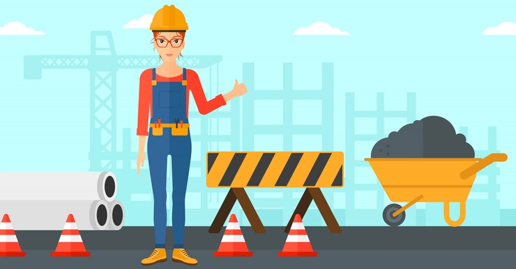 Vector constructor mostrando los pulgares para arriba.