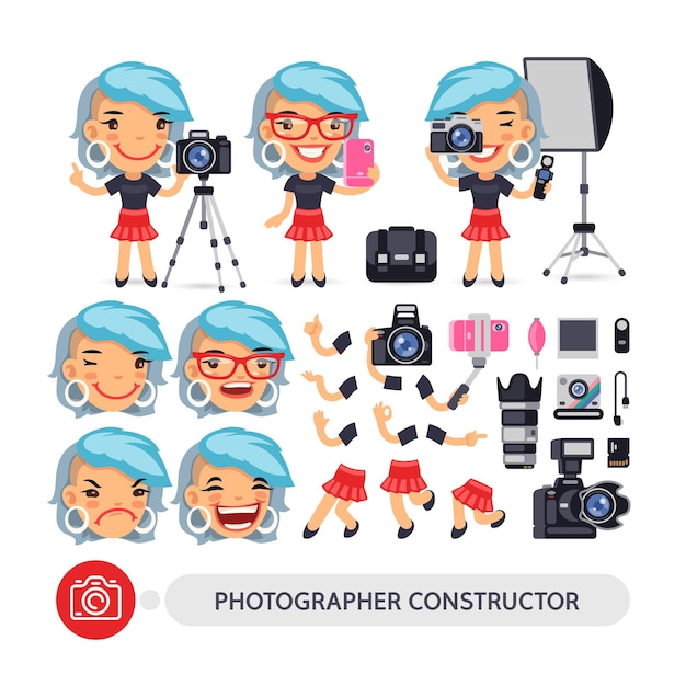 Constructor de personajes de mujer fotógrafa