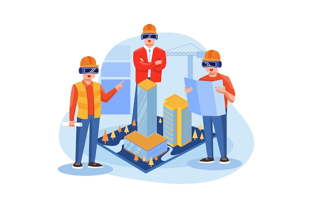 Los constructores crean planos de construcción usando tecnología VR