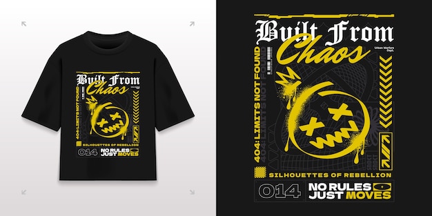 Construido a partir del caos - diseño de camisetas de ropa de calle