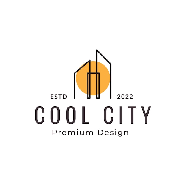 CONSTRUIR CON DISEÑO DE ILUSTRACIÓN DE VECTOR DE LOGOTIPO DE LÍNEA