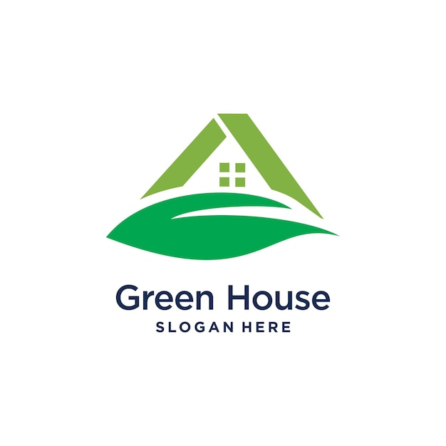 Construir el logotipo de la casa verde con un concepto simple y minimalista