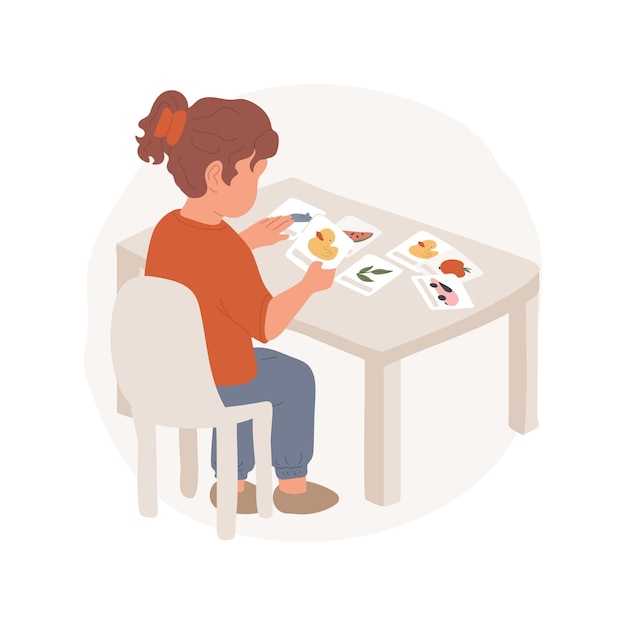 Construir oraciones con tarjetas ilustración vectorial de dibujos animados aislados