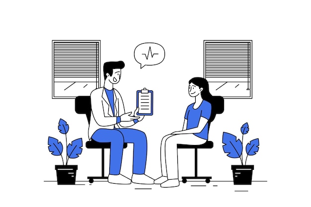 Consulta femenina con un médico