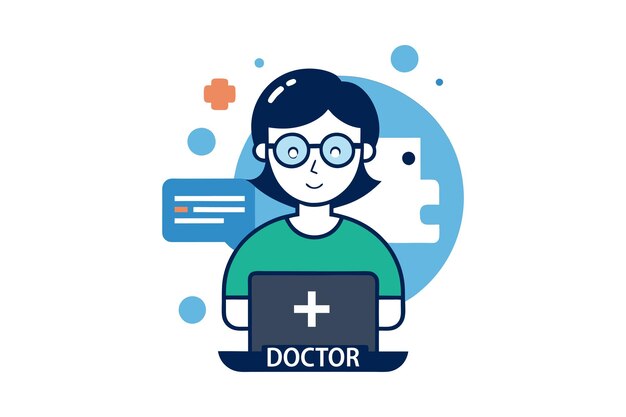 Consulta médica en línea de una mujer Profesional de la salud que utiliza una computadora portátil