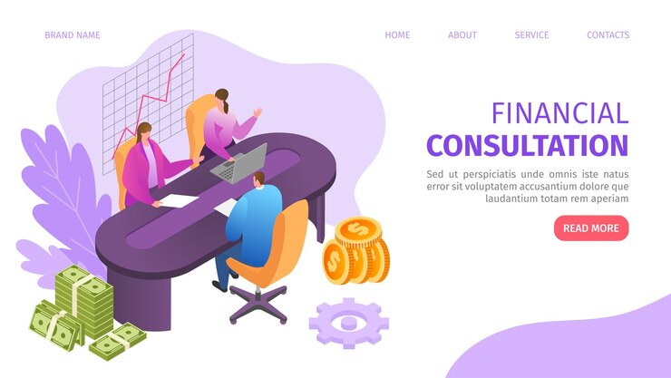 Vector consulta de negocios financieros