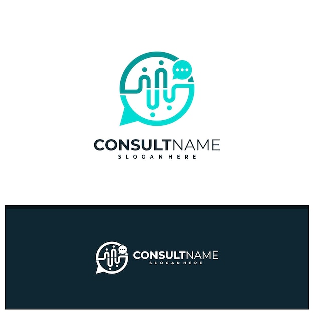 Consultar vector de diseño de logotipo ilustración de plantilla de conceptos de logotipo de creative people chat