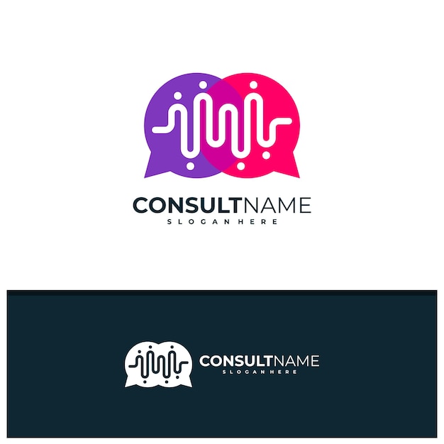 Consultar vector de diseño de logotipo ilustración de plantilla de conceptos de logotipo de creative people chat