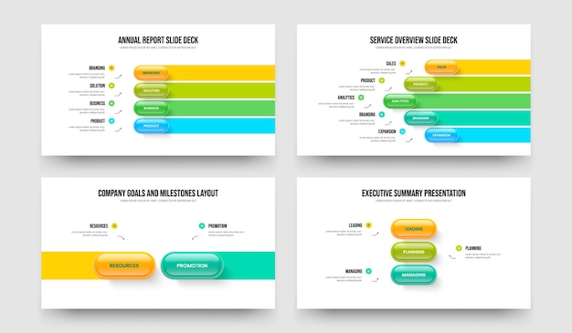 Consulting Portfolio 4 5 2 3 Element Diagram Frame Template Set