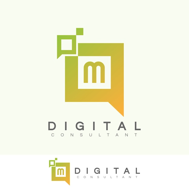 consultor digital inicial Letra M diseño de logotipos