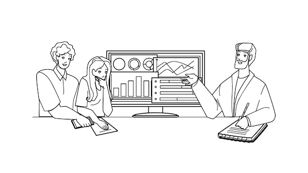 Consultor Financiero Hombre Asesoramiento Clientes Vector