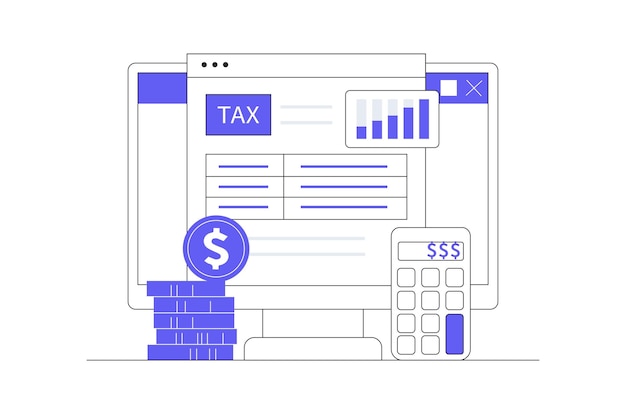 Consultor financiero que completa los documentos para el cálculo de impuestos Preparación de la declaración fiscal financiera web