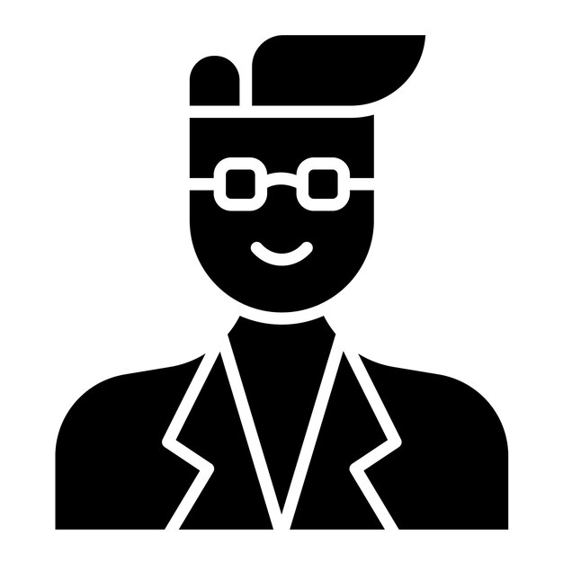 Consultor Masculino Glifo Ilustración Negro Sólido