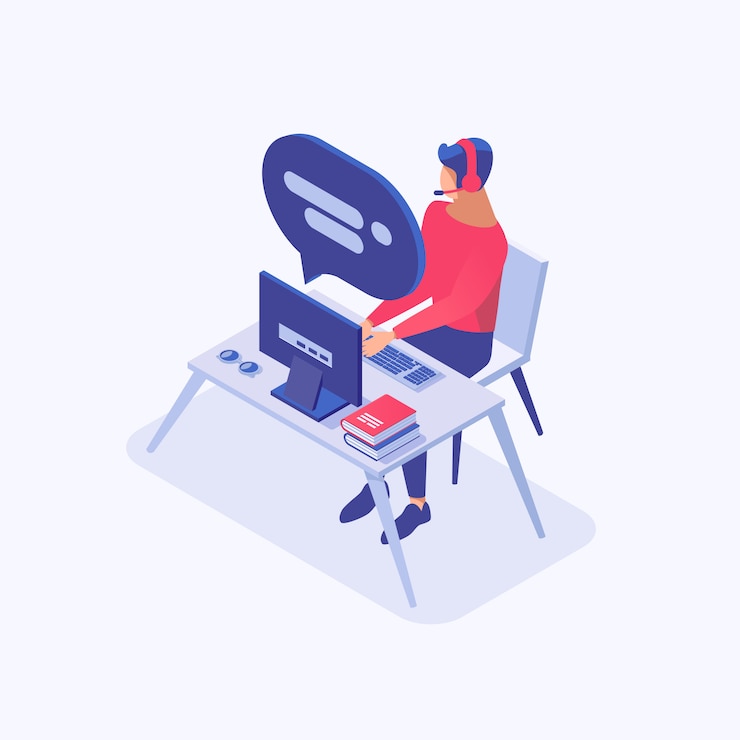 Vector consultor masculino de soporte al cliente, comercializador, comerciante, empleado de oficina en el lugar de trabajo personaje 3d